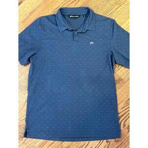 Travis Matthew Mens Shirt Blue Desert Park Short Sleeve Performance Polo Large
